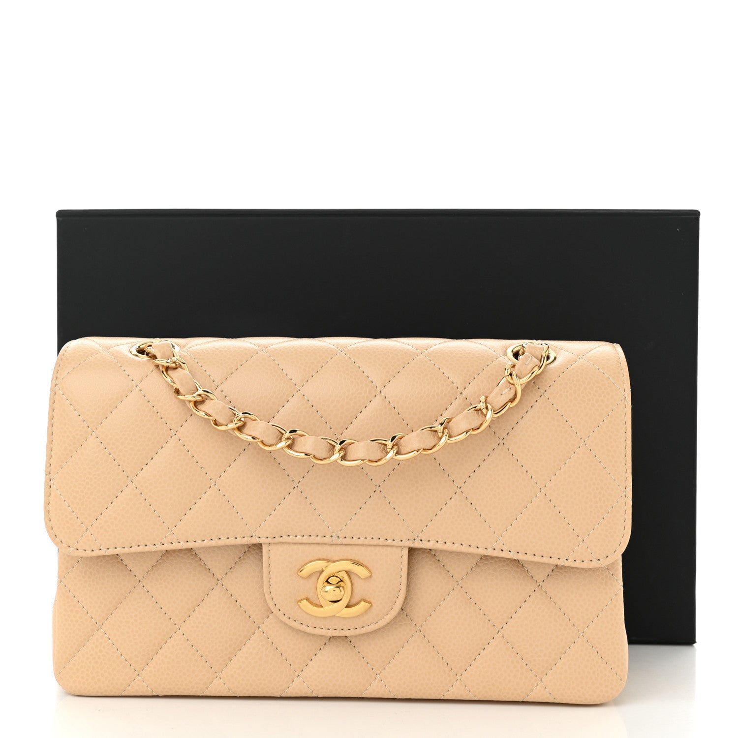 Chanel Caviar Quilted Small Double Flap Beige 11 of 11