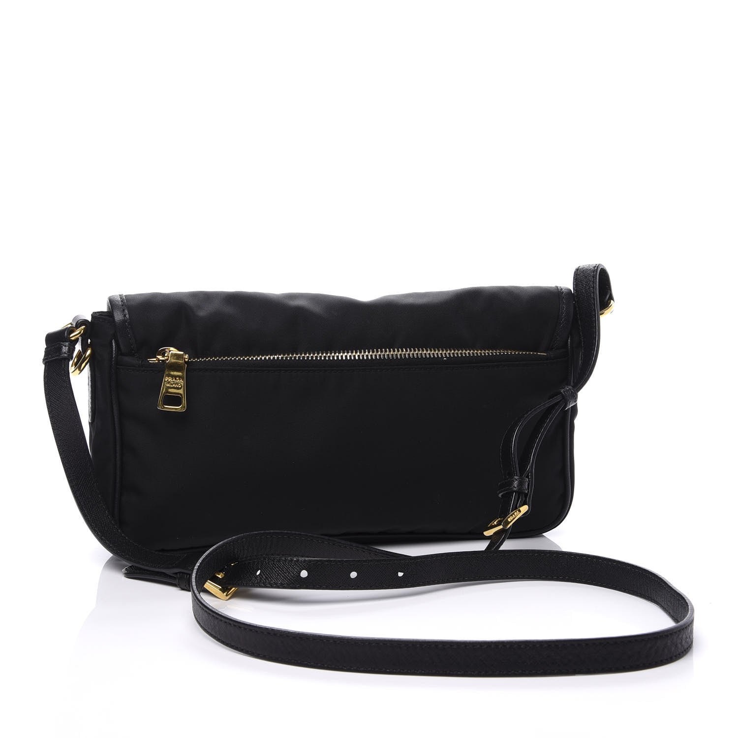 Prada Tessuto Nylon Saffiano Small Messenger Bag Black 2 of 9