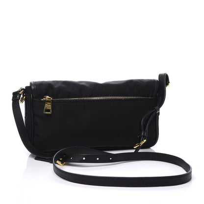 Prada Tessuto Nylon Saffiano Small Messenger Bag Black 2 of 9