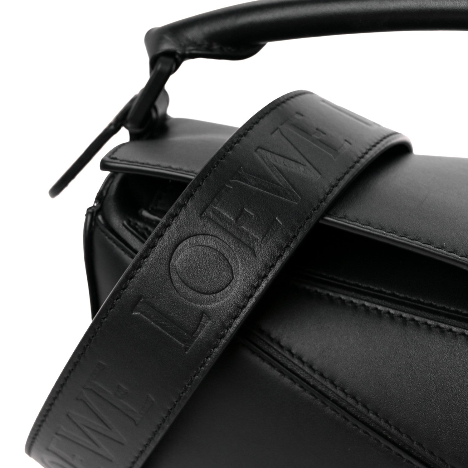 Loewe Satin Calfskin Small Puzzle Bag Black 8 of 11