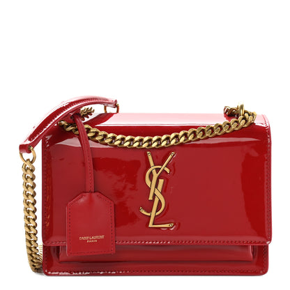 Saint Laurent Patent Small Monogram Sunset Red 1 of 13