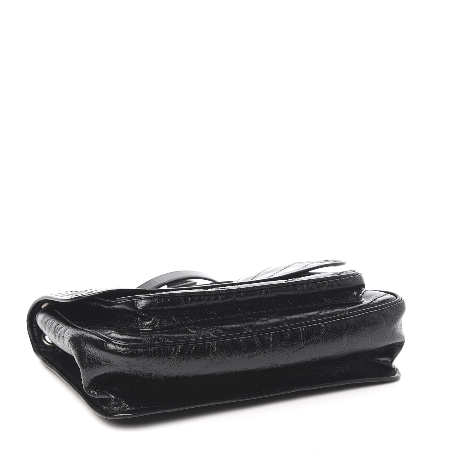 Saint Laurent Crinkled Calfskin Matelasse Monogram Medium Niki Chain Satchel Black 4 of 10