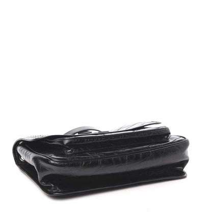 Saint Laurent Crinkled Calfskin Matelasse Monogram Medium Niki Chain Satchel Black 4 of 10