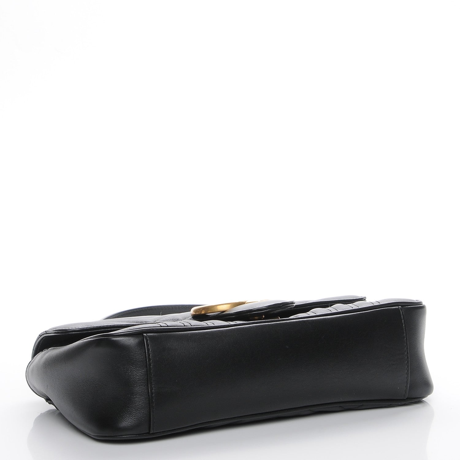 Gucci Calfskin Matelasse Small GG Marmont Shoulder Bag Black 4 of 7