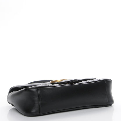 Gucci Calfskin Matelasse Small GG Marmont Shoulder Bag Black 4 of 7