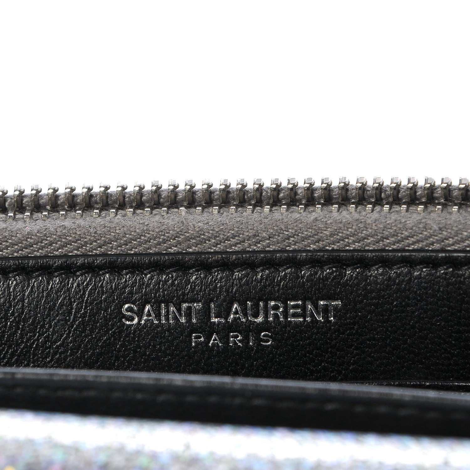 Saint Laurent Metallic Crackled Calfskin Monogram Sunset Chain Wallet Star Light 5 of 15