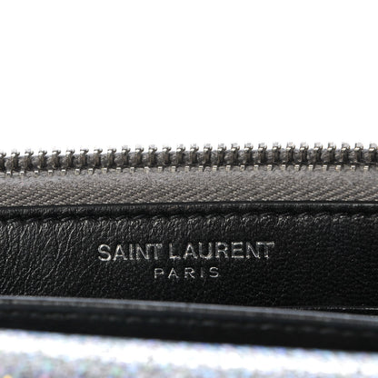Saint Laurent Metallic Crackled Calfskin Monogram Sunset Chain Wallet Star Light 5 of 15