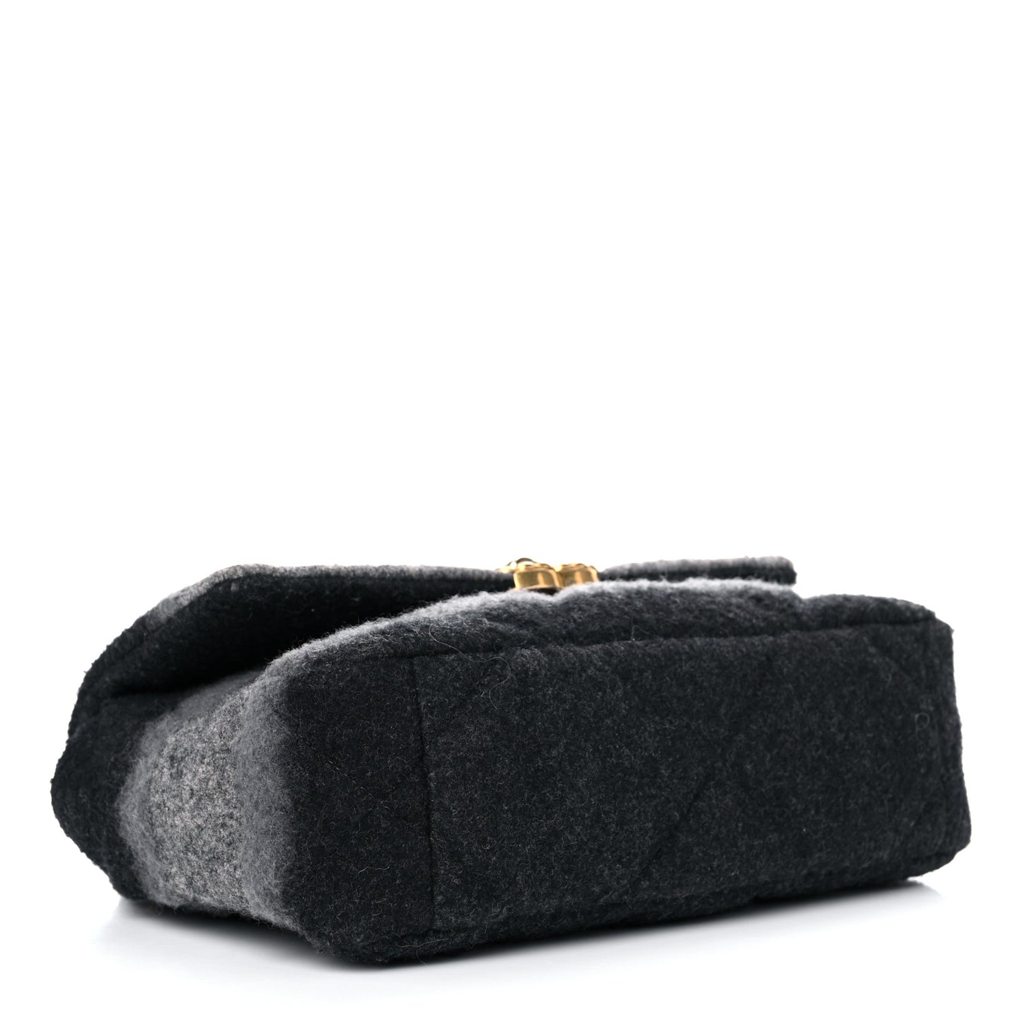 Wool Quilted Medium Chanel 19 Flap Black Grey