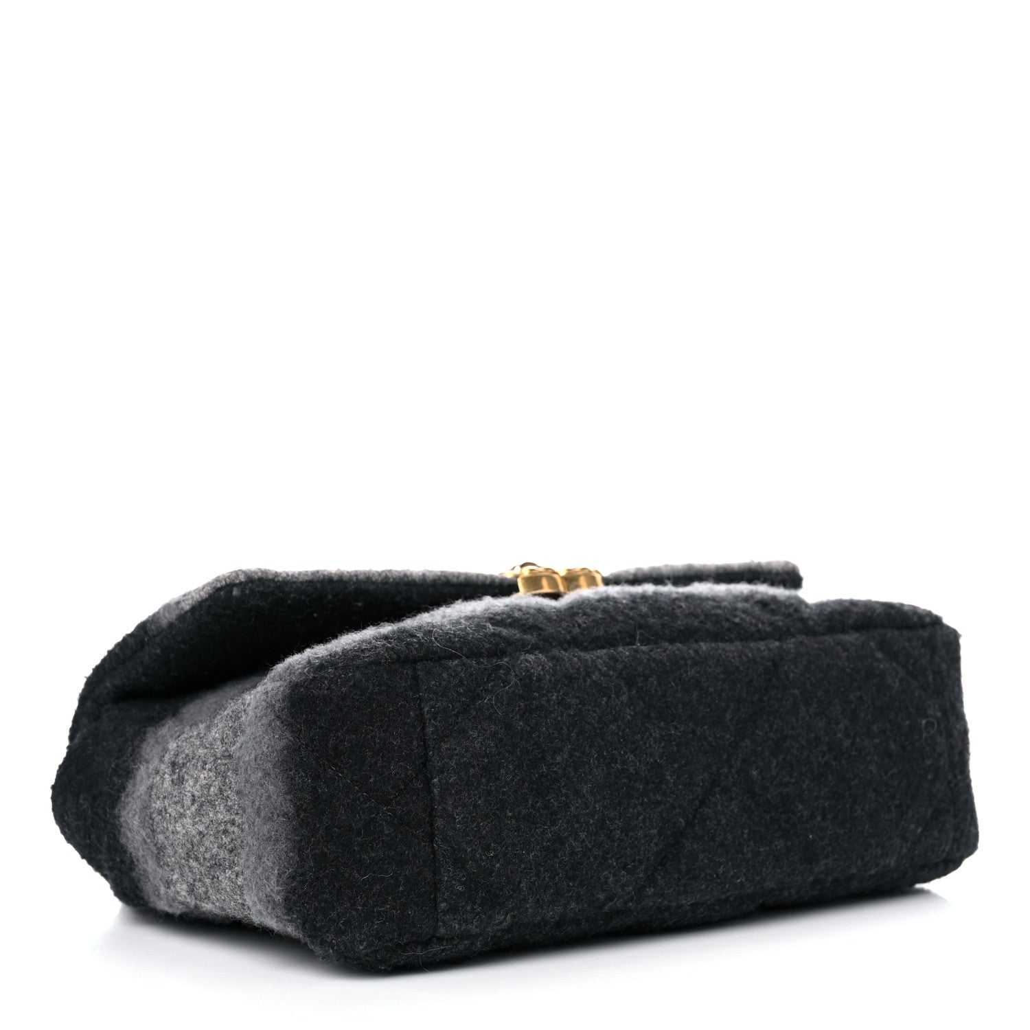 Chanel Wool Quilted Medium Chanel 19 Flap Black Grey 4 of 10