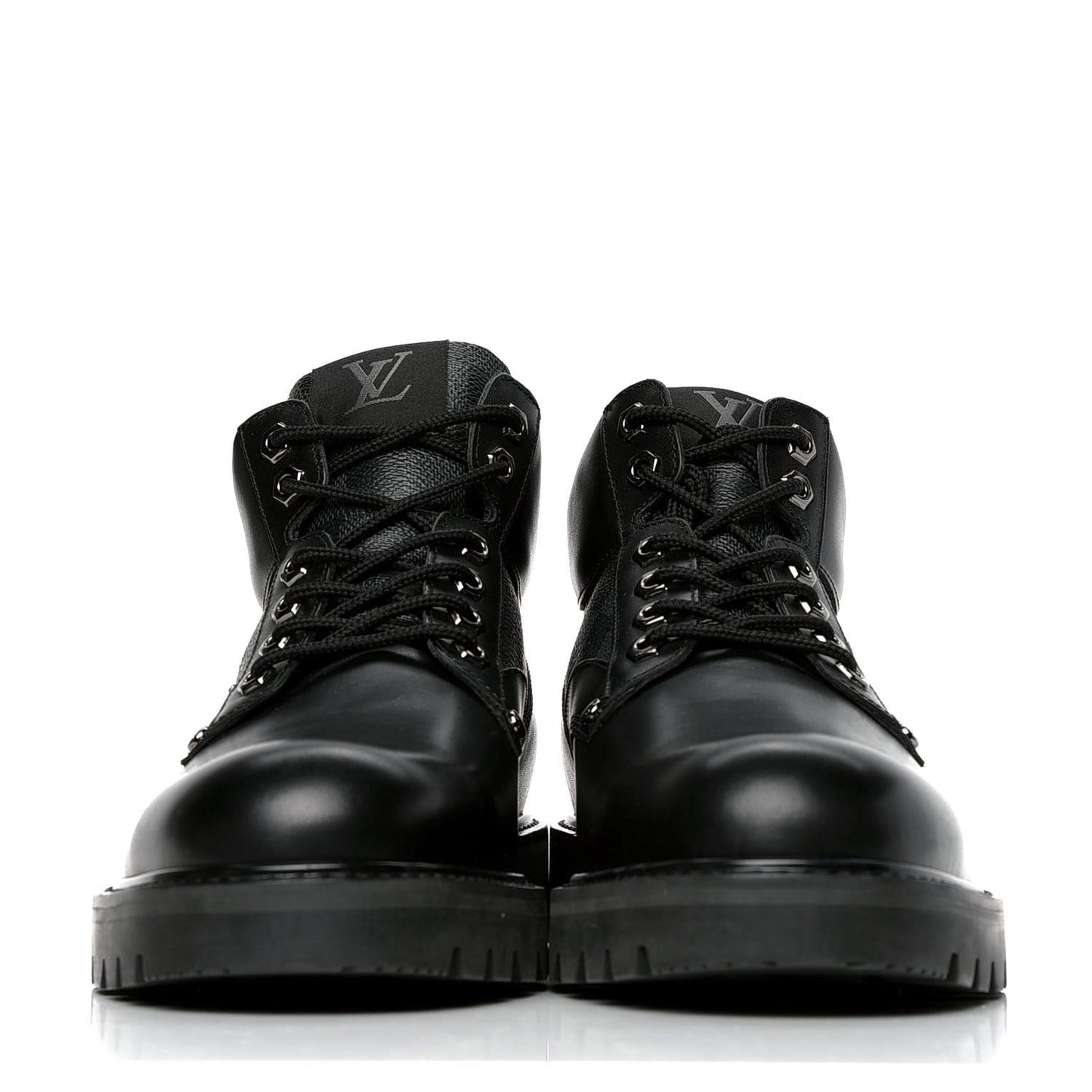 Calfskin Damier Graphite Oberkampf Ankle Boots 8 Black