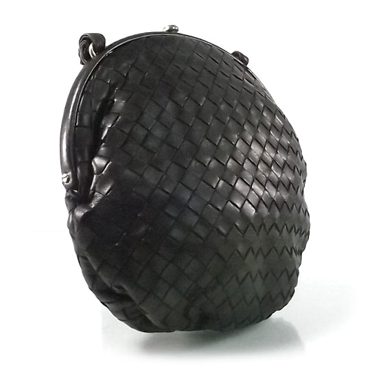 Vintage Woven Small Frame Bag Black