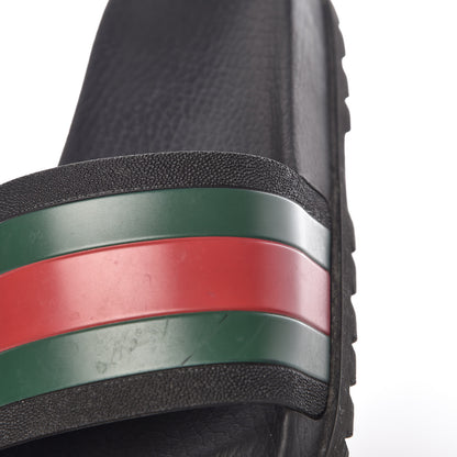 Gucci Rubber Web Mens Lug Sole Slide Sandals 5 Black Green Red 9 of 16
