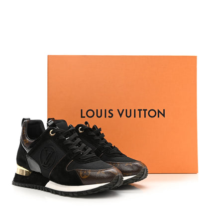 Louis Vuitton Suede Monogram Run Away Sneakers 38 Black 9 of 9