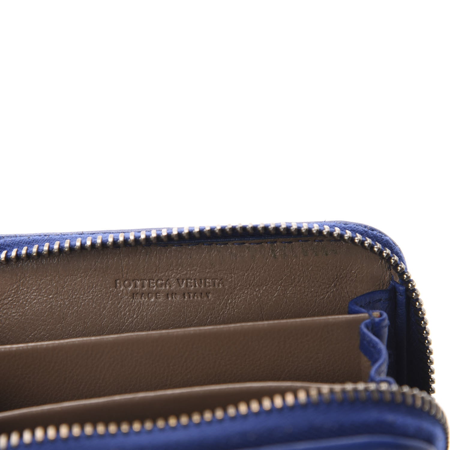 Bottega Veneta Nappa Intrecciato Zip Around Coin Purse Cobalt 6 of 6