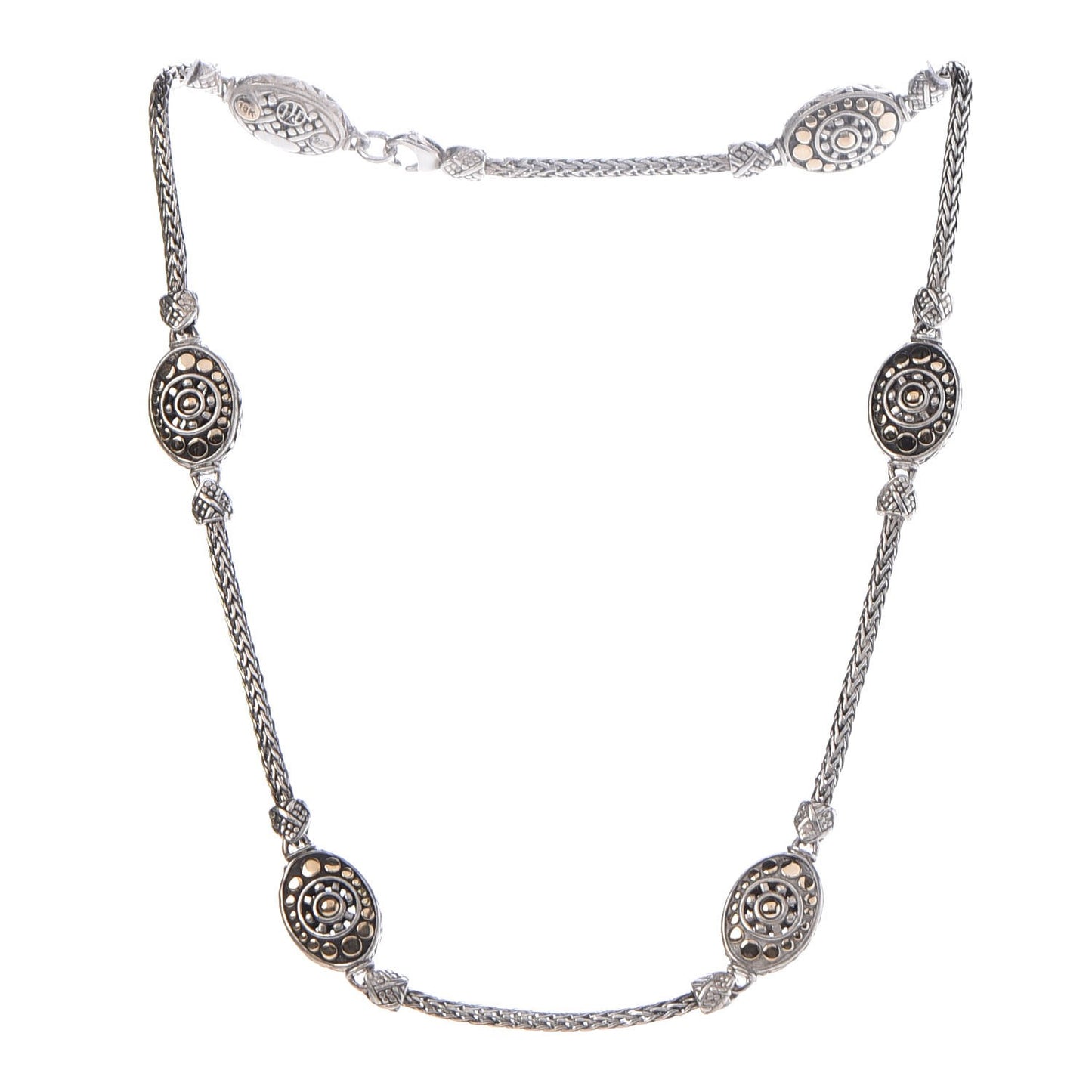 Sterling Silver 18K Yellow Gold Jaisalmer Oval Station Necklace