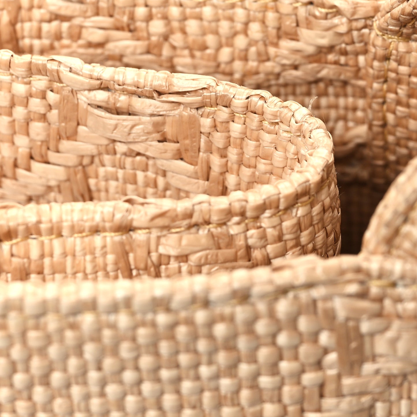 Raffia Cannage Medium Book Tote Natural