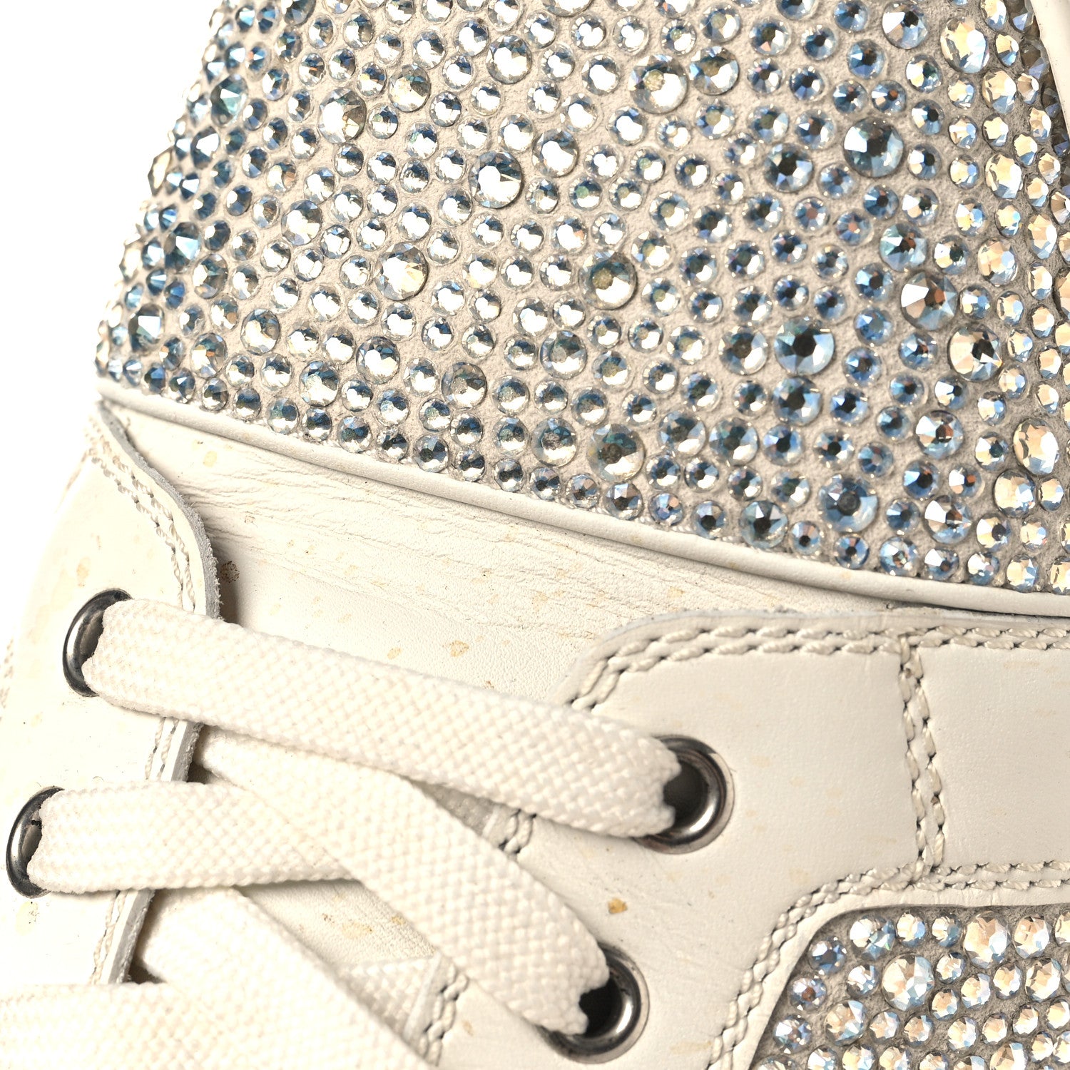 Christian Louboutin Calfskin Veau Velours Strass Mens Louis Junior Flat Sneakers 46 Latte 9 of 10