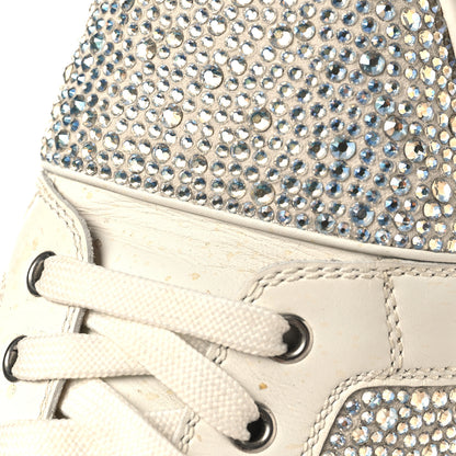 Christian Louboutin Calfskin Veau Velours Strass Mens Louis Junior Flat Sneakers 46 Latte 9 of 10