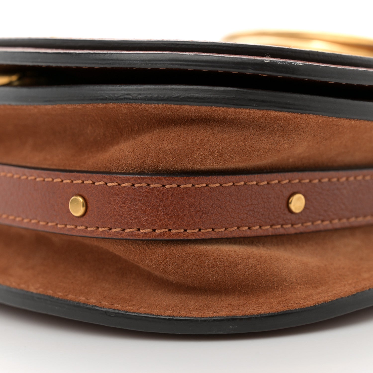 Chloe Calfskin Suede Small Nile Bracelet Bag Caramel 10 of 12