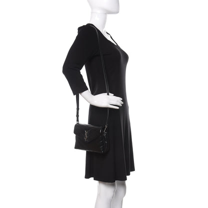 Saint Laurent Calfskin Y Quilted Monogram Toy Loulou Crossbody Bag Black 2 of 13