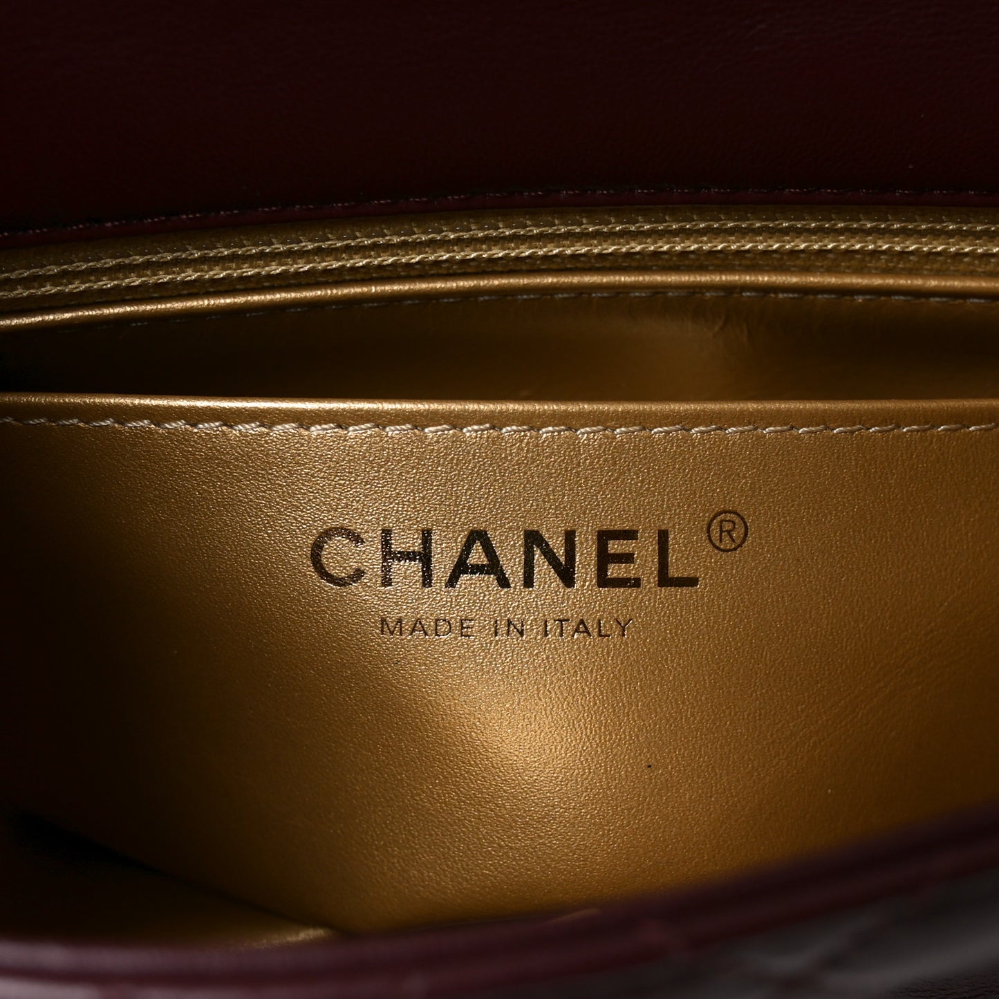 Lambskin Quilted Mini Pearl Crush Flap Burgundy