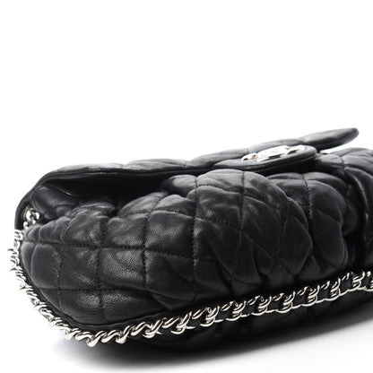 Chanel Washed Lambskin Quilted Medium Chain Around Messenger Black 6 of 13