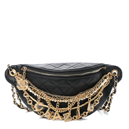 Chanel Lambskin Quilted All About Chains Waist Belt Bag Black 1 of 10