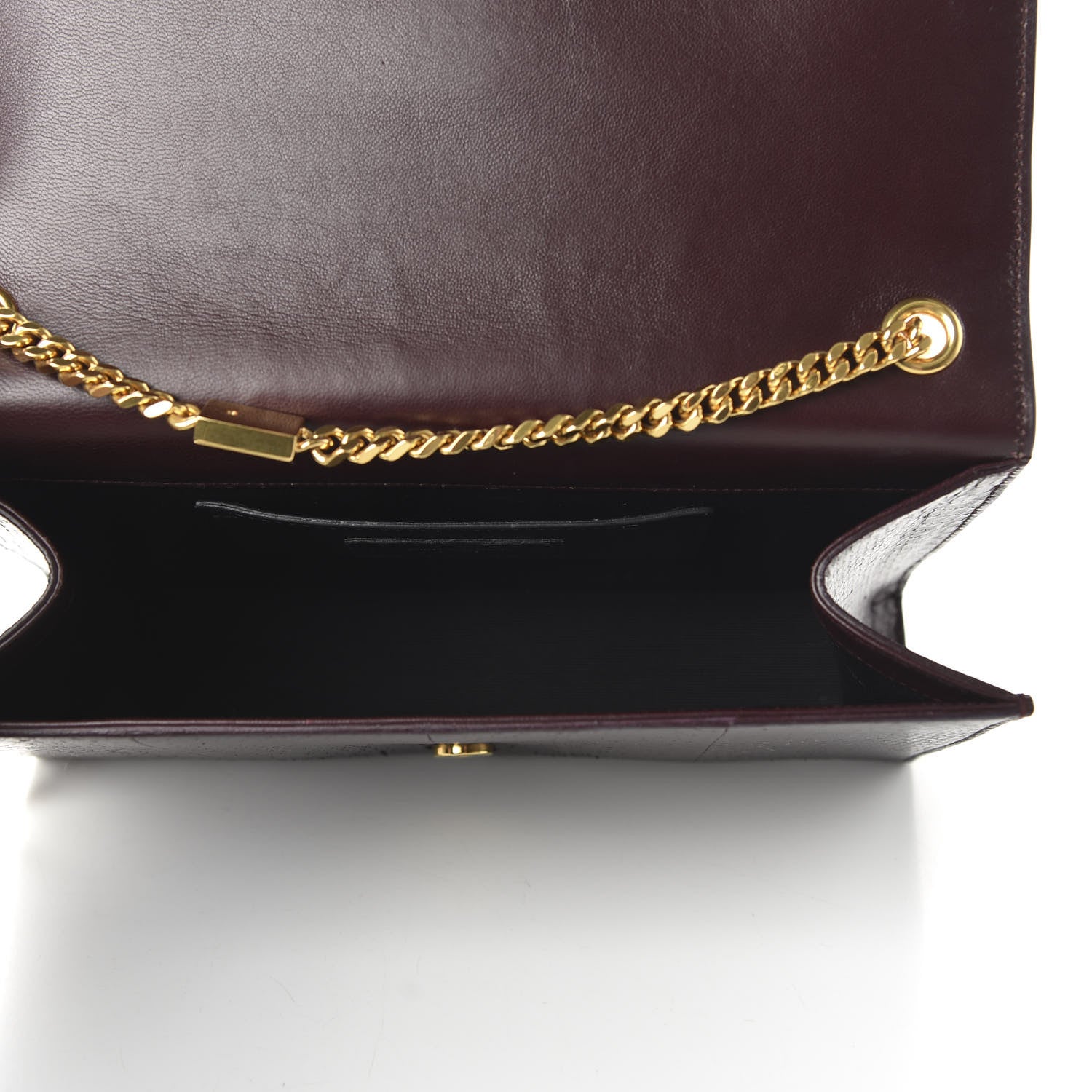 Saint Laurent Calfskin Snakeskin Embossed Medium Classic Monogram Kate Tassel Satchel Dark Red 5 of 10