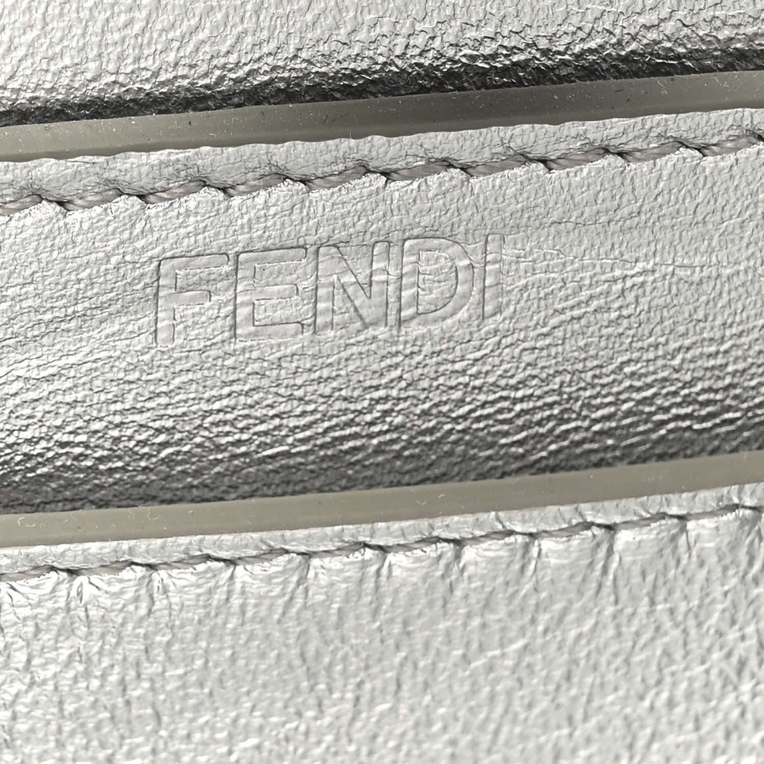 Fendi Crystal Vitello Laminato FF Petite Peekaboo I SEE U Satchel Crystal Argento 6 of 12