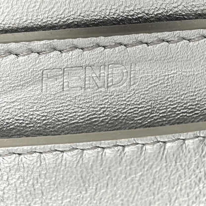 Fendi Crystal Vitello Laminato FF Petite Peekaboo I SEE U Satchel Crystal Argento 6 of 12