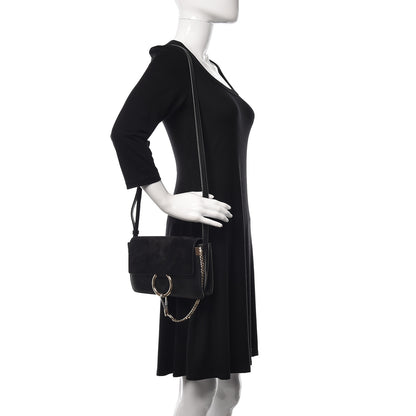 Chloe Suede Calfskin Small Faye Shoulder Bag Black 2 of 11