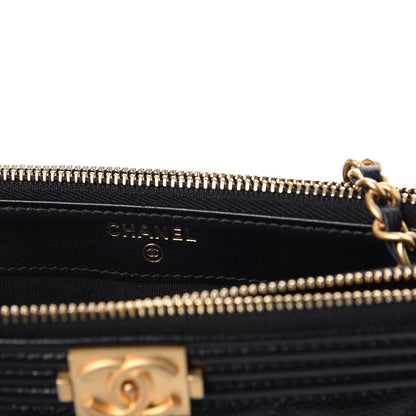 Chanel Caviar Quilted Small Boy Clutch With Chain Black 7 of 10