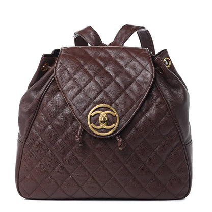 Chanel Caviar Quilted CC Backpack Brown 1 of 12