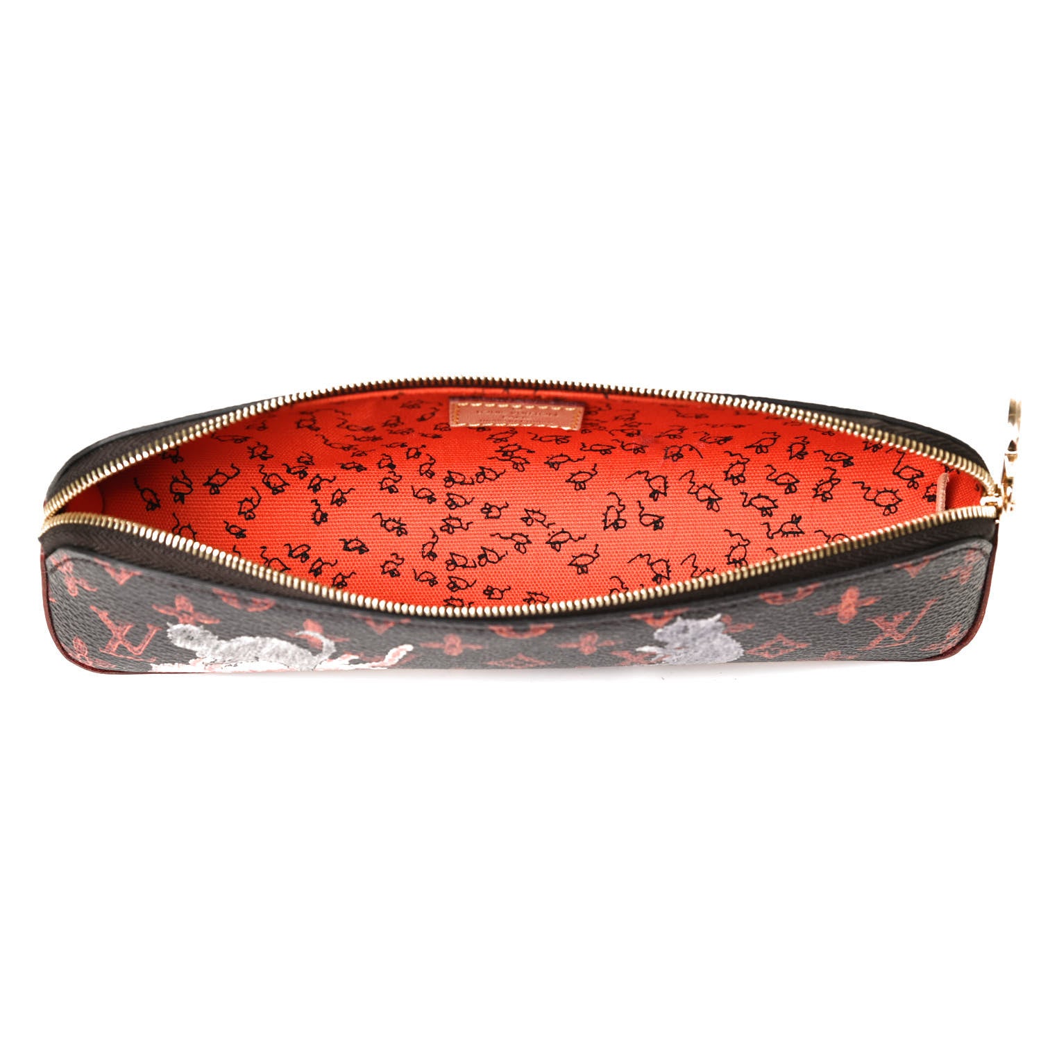 Louis Vuitton Catogram Elizabeth Pouch Orange Marron 5 of 9
