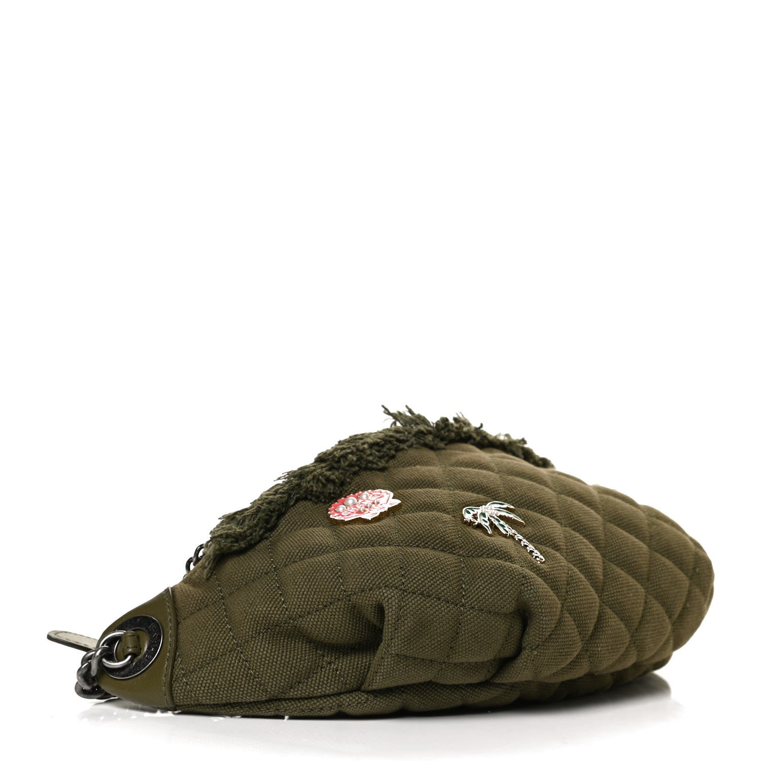Chanel Canvas Lambskin Quilted Coco Cuba Charms Waist Bag Khaki 4 of 11