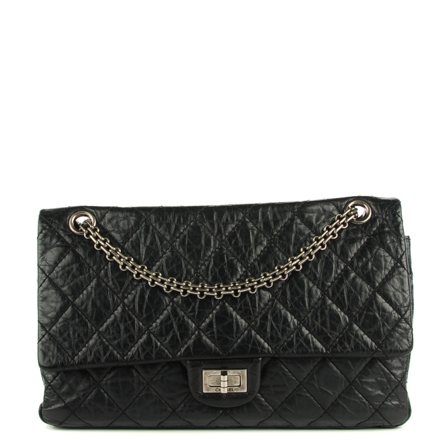 Aged Calfskin Quilted 2.55 Reissue 226 Flap Black