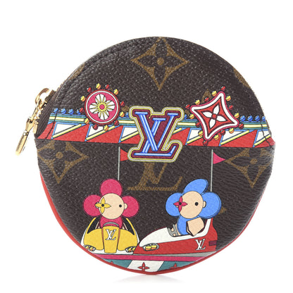 Louis Vuitton Monogram 2020 Christmas Animation Bumper Cars Round Coin Purse Coquelicot 1 of 5