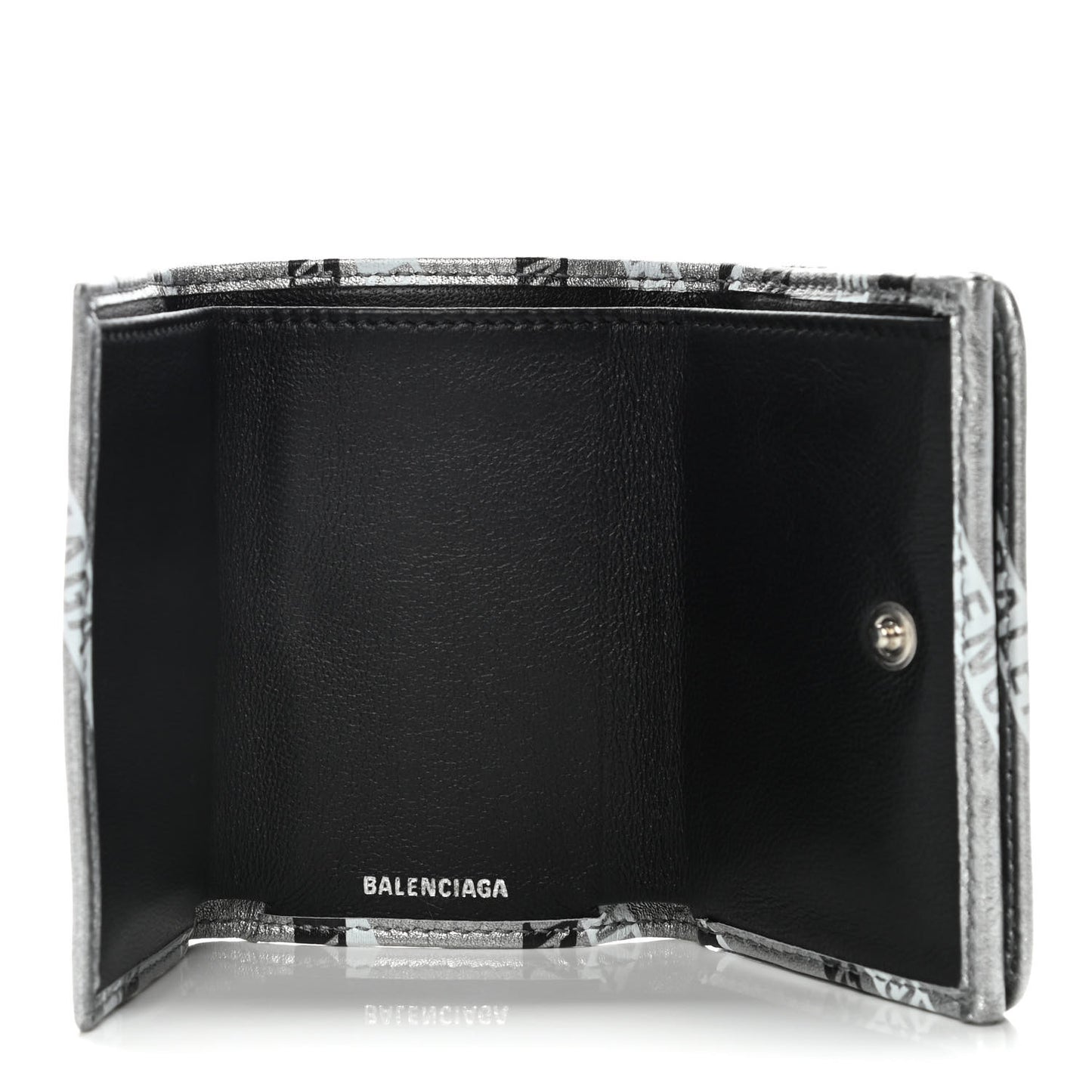 Metallic Calfskin Losange Monogram Mini Everyday Wallet Silver