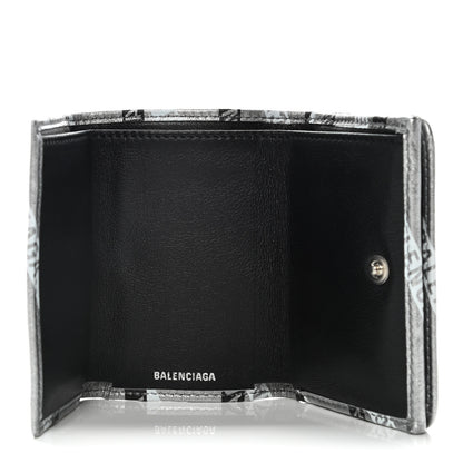 Balenciaga Metallic Calfskin Losange Monogram Mini Everyday Wallet Silver 5 of 9