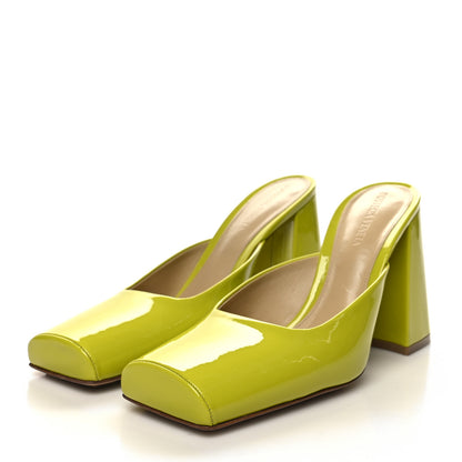 Bottega Veneta Supergloss Patent Tower 90mm Mule Pumps 38 Kiwi 3 of 8