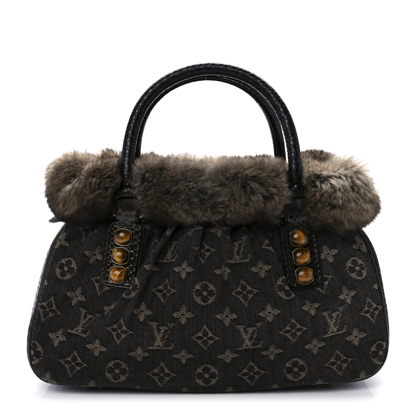 Monogram Denim Chinchilla Lizard Trapeze PM