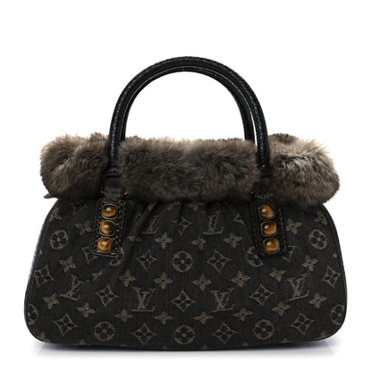 Louis Vuitton Monogram Denim Chinchilla Lizard Trapeze PM 1 of 8