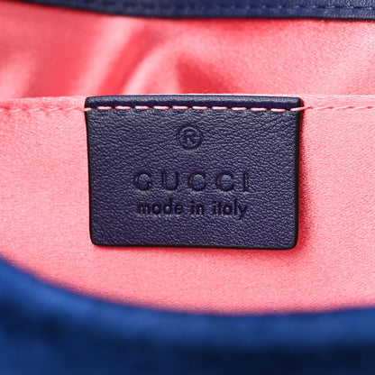 Gucci Velvet Matelasse Mini GG Marmont Shoulder Bag Cobalt Blue 6 of 10