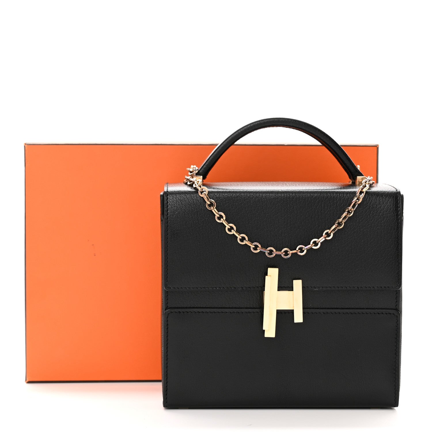Hermes Chevre Chamkila Cinhetic Boxy Top Handle Bag Black 15 of 15