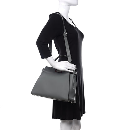 Fendi Vitello Seta Shiny Nappa Medium Peekaboo Iconic Satchel Alga Rosa Doll 2 of 12