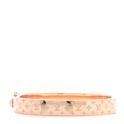 Louis Vuitton Brass Monogram Nanogram Cuff M Pink Gold 1 of 7
