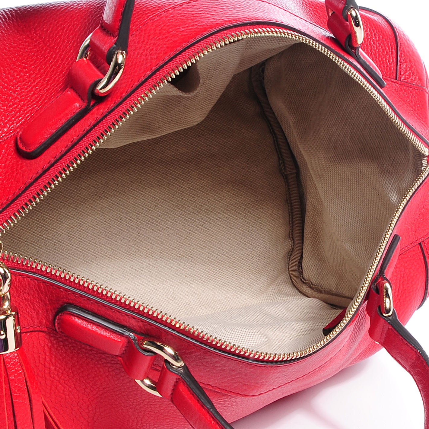 Gucci Pebbled Calfskin Medium Soho Boston Red 5 of 8