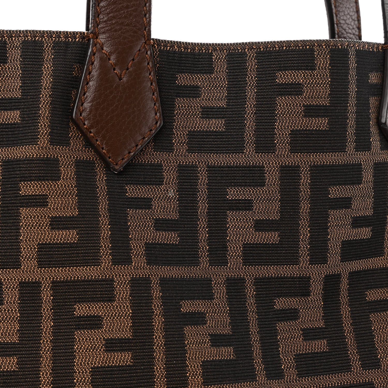 Fendi Zucca Vitello Artic Special Shopping Tote Tobacco Castagna 12 of 13