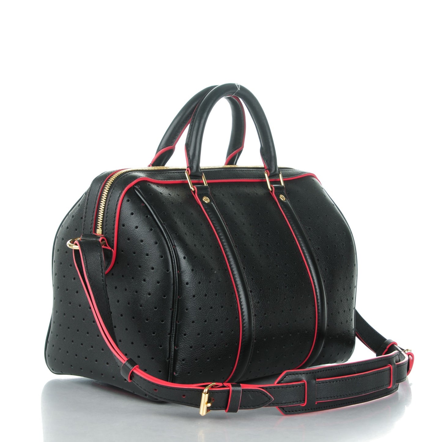 Veau Soie Calfskin Perforated SC Bag PM Black