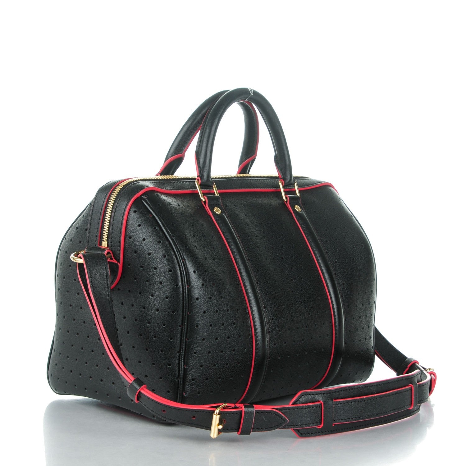Louis Vuitton Veau Soie Calfskin Perforated SC Bag PM Black 3 of 7